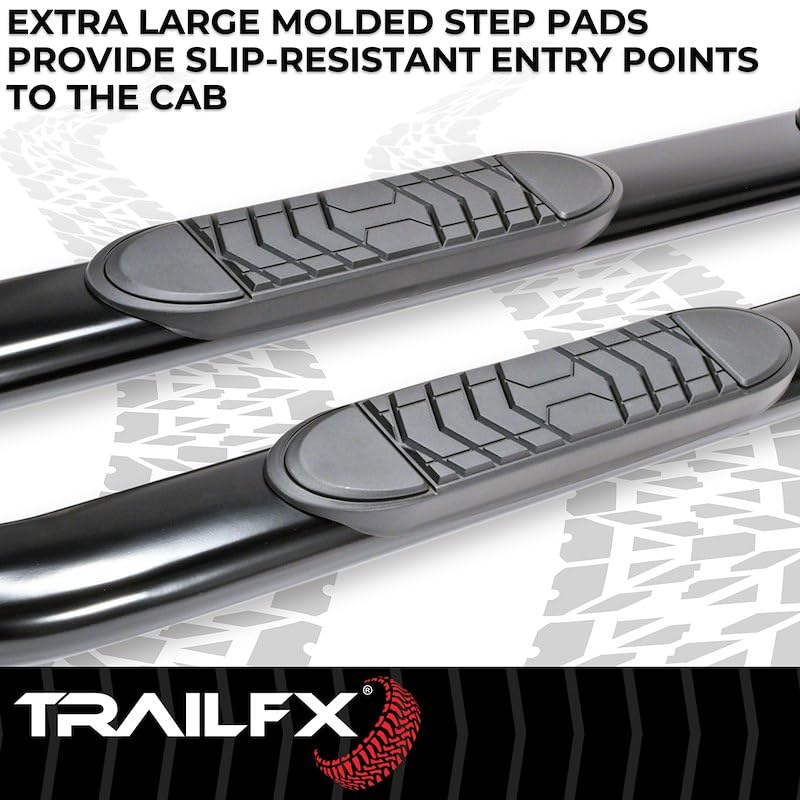 Estribos laterales para Chevy Silverado Oval 5 Negro Acero miniatura 2