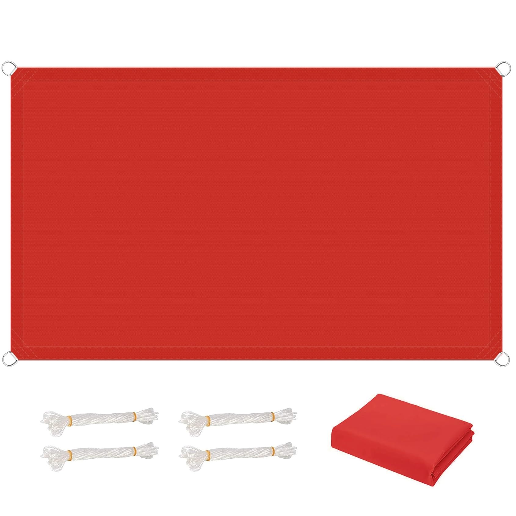 Voile d'ombrage bâche solaire imperméable coupe-vent tissu PES rouge 2x5.5m