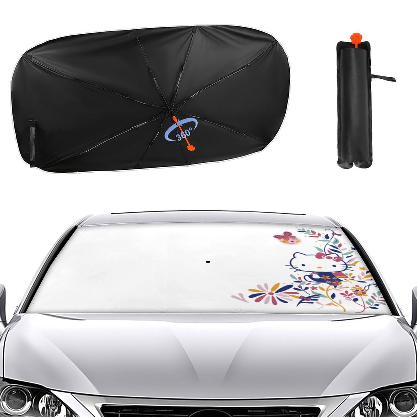 Amazon.co.jp: ハローキティ サンシェード 車 フロント 折り畳み