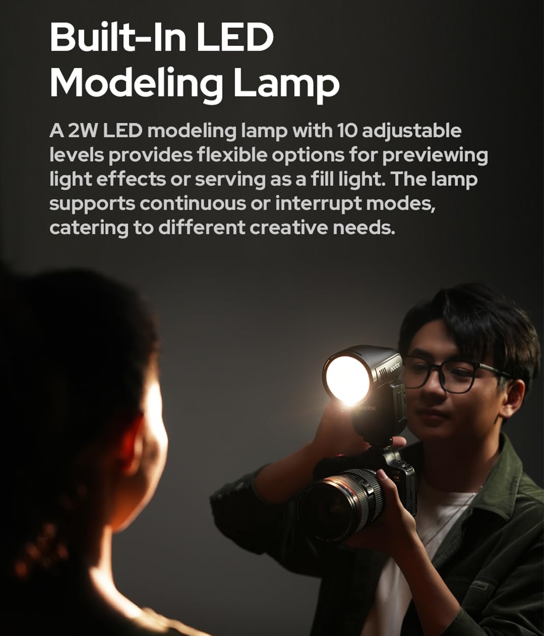 Godox V100-F V100F TTL lampa błyskowa do aparatu Fuji, Godox V1PRO-F ulepszona, okrągła głowica 100 W z ekranem OLED i SU-1, 2,4 G HSS 1/8000s Li-Ion 7,2 V/2980 mAh