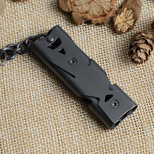 Binboll Stainless Steel High Decibel Outdoor Life-Saving Emergency Whistle(Double Tubes Whistle~Gun) #TOP4