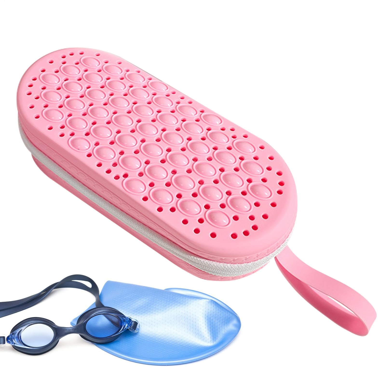 Estuche para gafas de natación, organizador de gafas de buceo, con gran espacio de almacenamiento, estuche de silicona para gafas de natación, almacenamiento portátil para adultos y