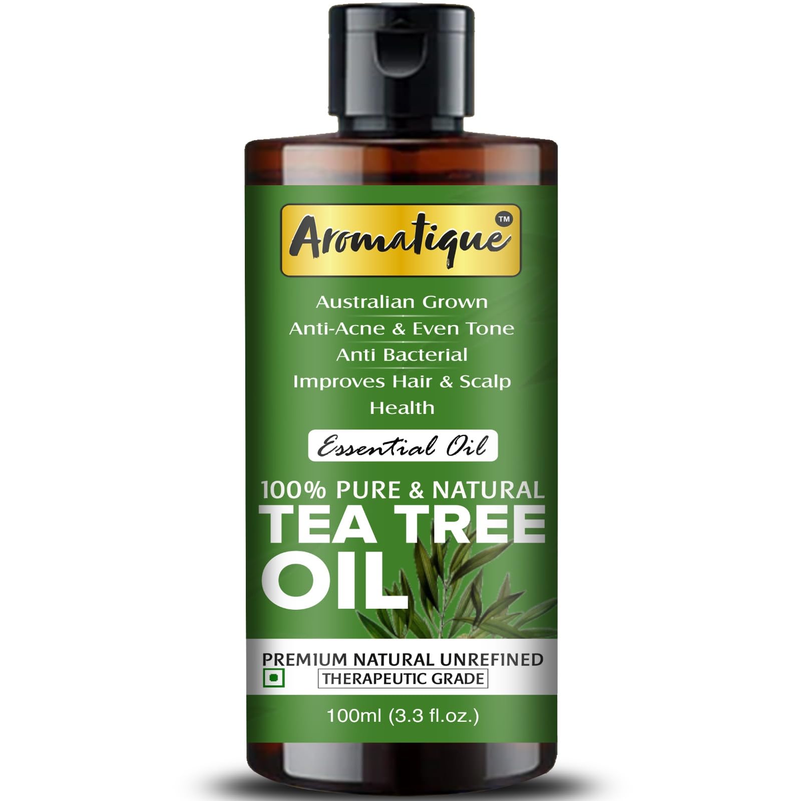 Aromatique Tea Tree Oil For Face Best Therapeutic Grade Tea Tree Essential Oil for Skin Acne, Hair -100ml