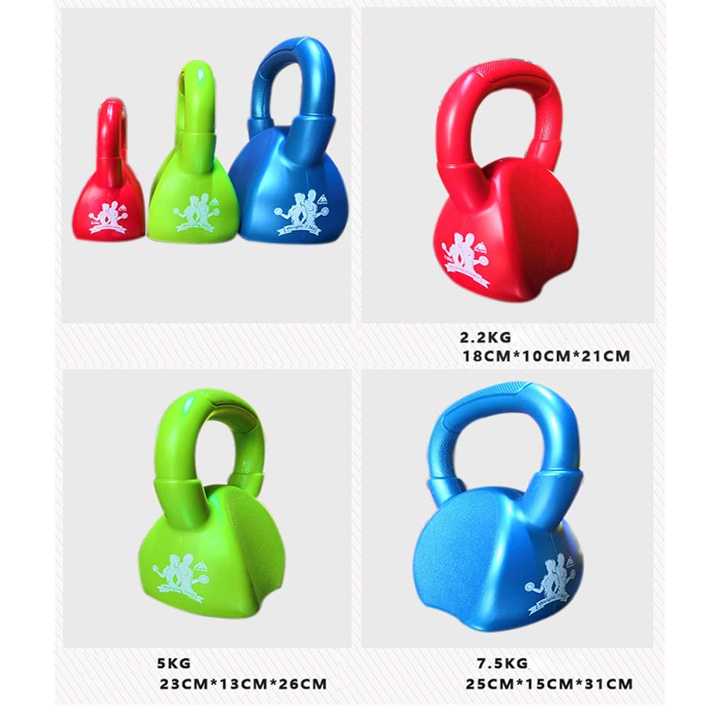 Kettlebell AGYH Colorato, Scocca in Plastica, Attrezzatura Portatile per L'allenamento della Forza Woman 2,2 kg / 5 kg / 7.5 kg