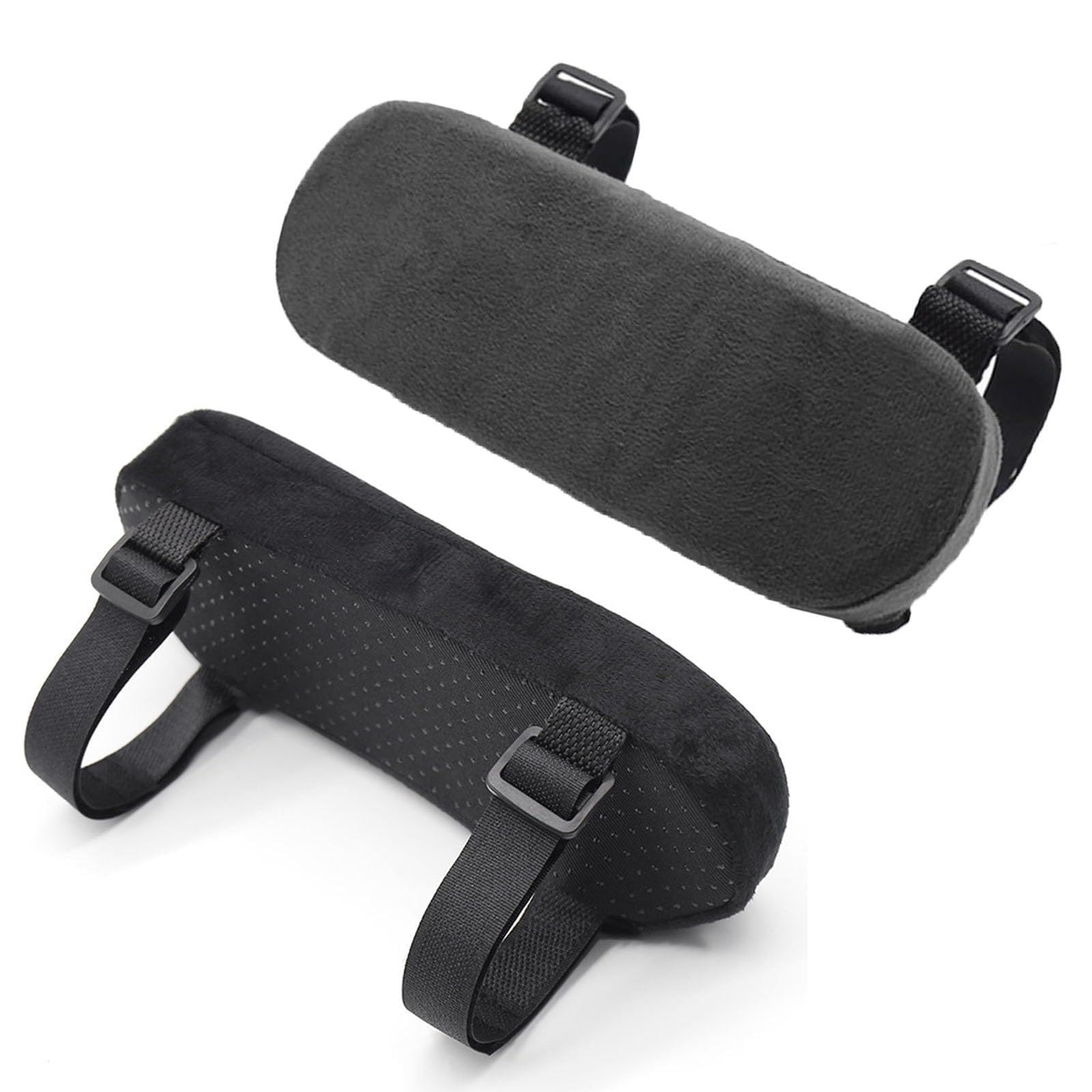 1 Pair Office Chair Arm Pads, Thick Ergonomic Memory Foam Armrest Covers with Anti-Slip Base, Black Chair Armrest Covers and Desk Chair Arm Cushion for Ergonomic Posture Support
