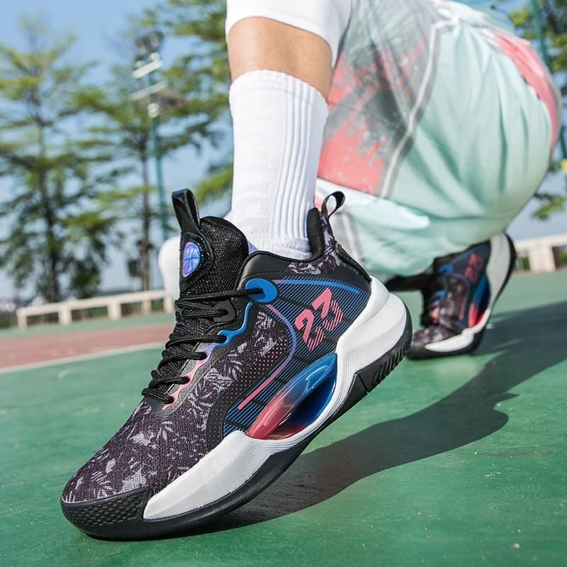 Zapatillas de Baloncesto Unisex con Malla Transpirable, amortiguadoras, Antideslizantes y Resistentes al Desgaste, Botas Deportivas for Exteriores