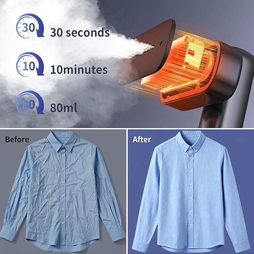 Miniatura 3 de Vaporizador portátil para ropa de viaje, 110-230 V, mini vaporizador y plancha para ropa, calentamiento rápido de 30 segundos, calefacción