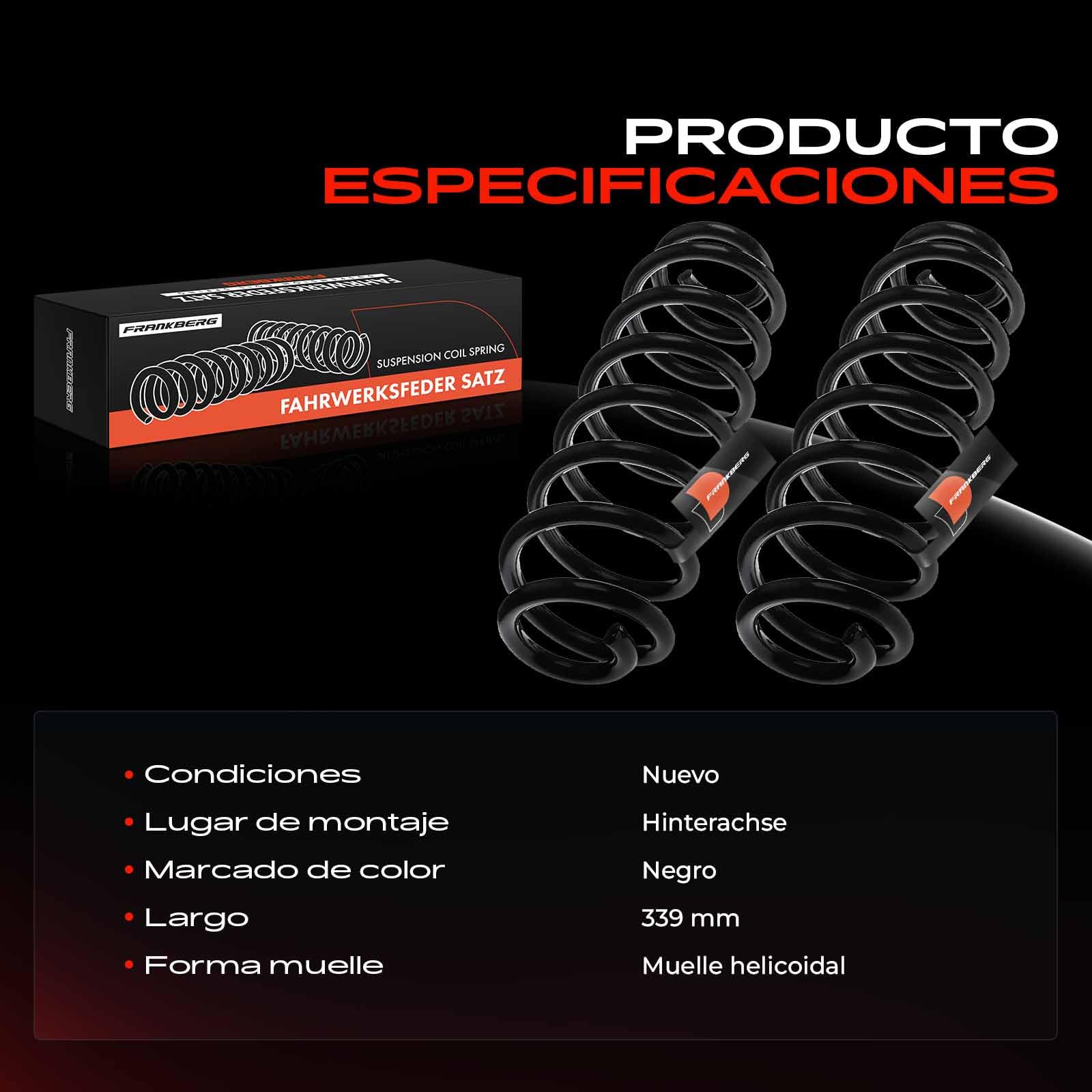 Frankberg 2 muelles de suspensión para eje trasero RH6058 | Compatible con: Serie 5 Touring E39