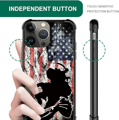Miniatura 3 de DJSOK Funda compatible con iPhone 15, funda de bandera de fútbol americano para iPhone 15, fundas para hombres y niñas, doble capa, a prueba de