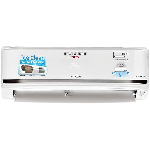 Hitachi 1 Ton Class 5 Star 4 Way Swing ice Clean Xpandable