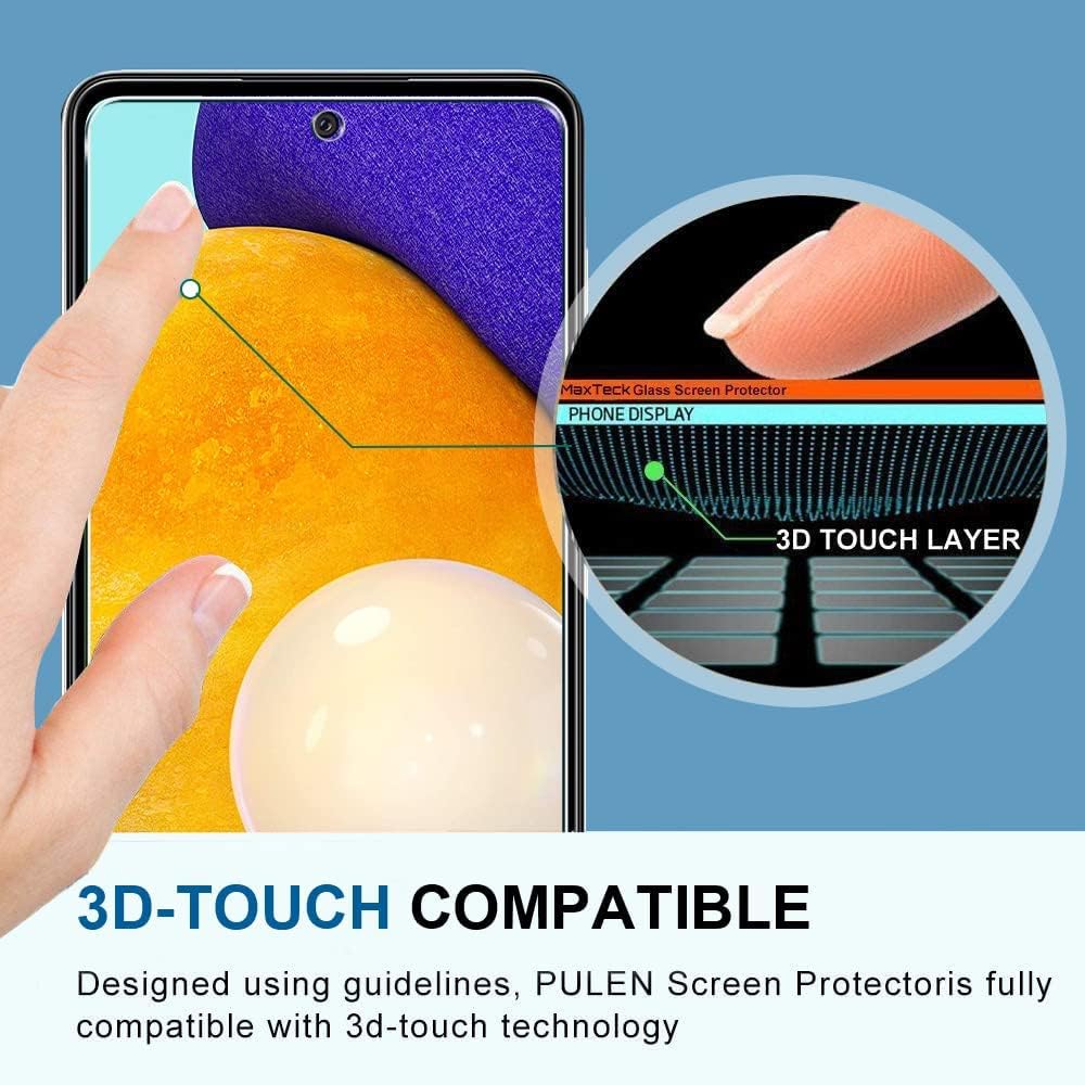 [3+3 Pack] Galaxy A52 4G/A52 5G/A52S 5G Screen Protector with 3 Pack Camera Lens Protector, 9H Hardness, HD, Anti-Scratch, Tempered Glass Film