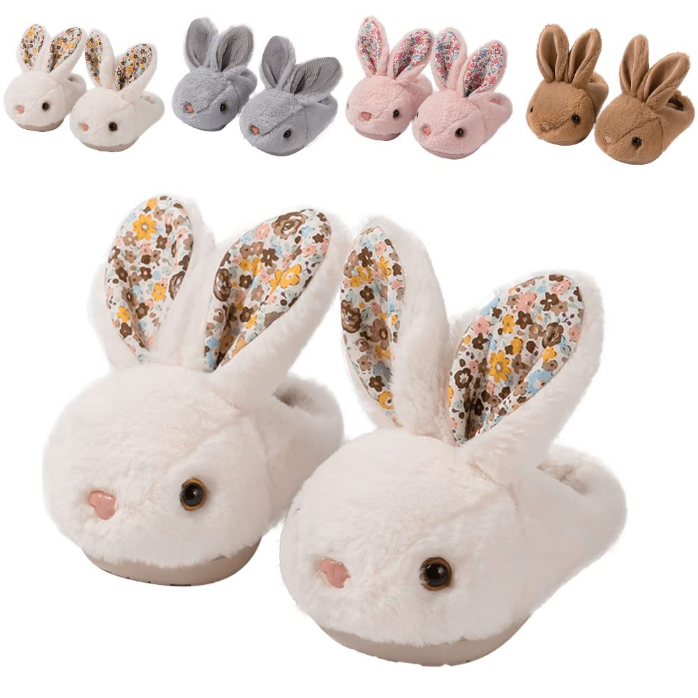 Fadezar Toddler Rabbit Winter Slippers - Soft Plush Indoor Bunny Slippers for Girls & Boys