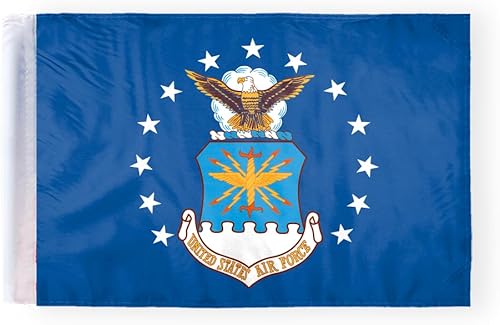 AGAS - Bandera de motocicleta de la Fuerza Aérea – 6 x 9 pulgadas – Poliéster de punto impreso de doble cara – Bordes de doble costura – Bandera de