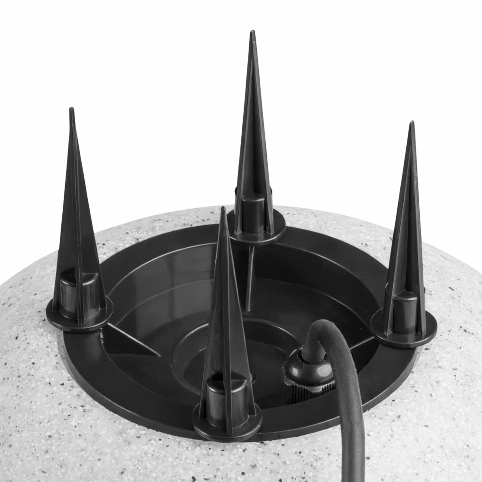 trendlights24 Stone IP65 Kugelleuchte für Garten - 3er Set 20+30+40 cm Kugel Außenleuchte Naturstein Optik E27 230V - mit LED 9W - Erdspieße - außen