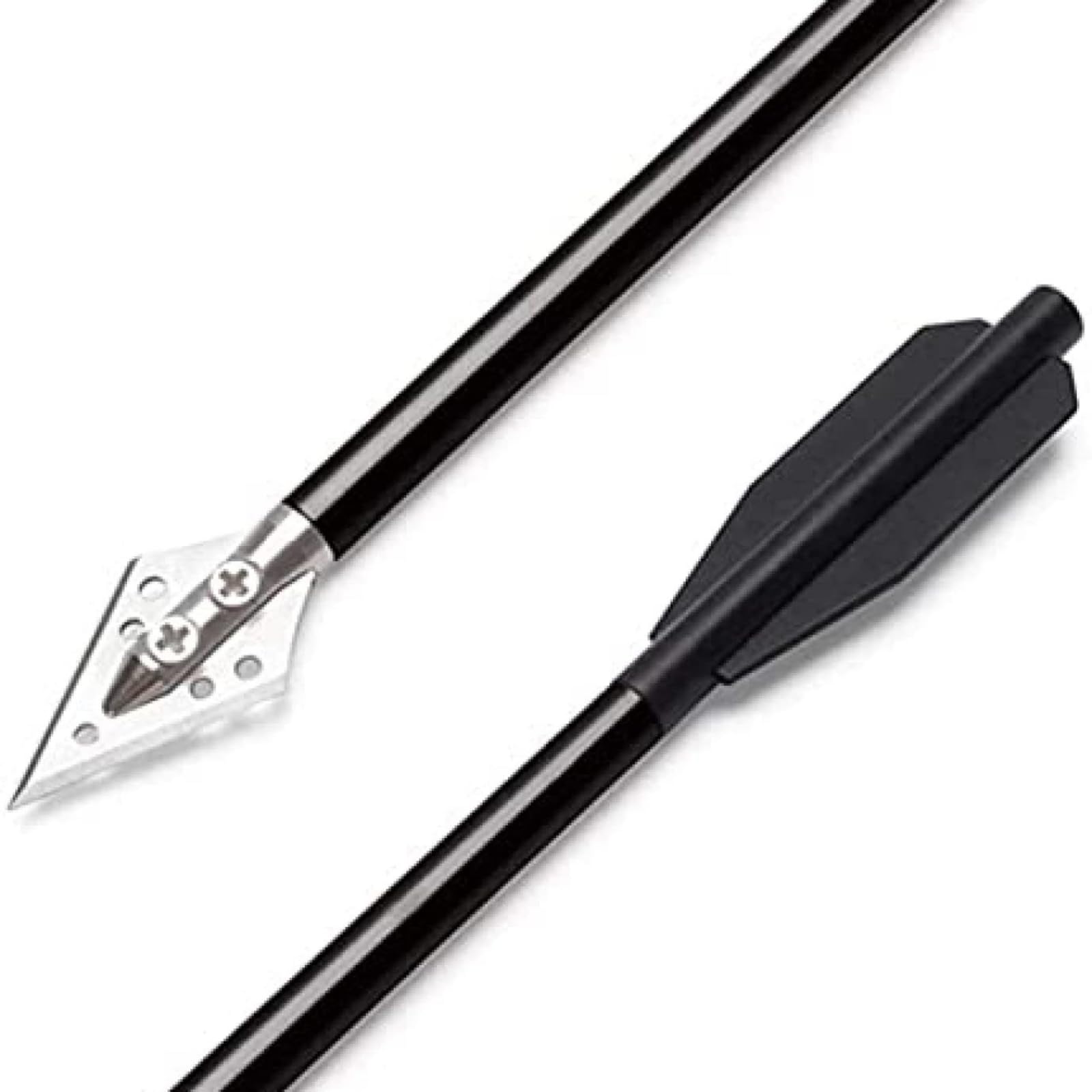 fUfIzU 6,7 Zoll Bogenschießen-Aluminium-Armbrustpfeile Mit Hochschlagfesten Bolzen. Kurze Pfeile Für 50-80-Pfund-Jagdarmbrüste Für Präzisionszielpfeile. Aluminiumpfeile, Ohne Armbrust,Schwarz,12