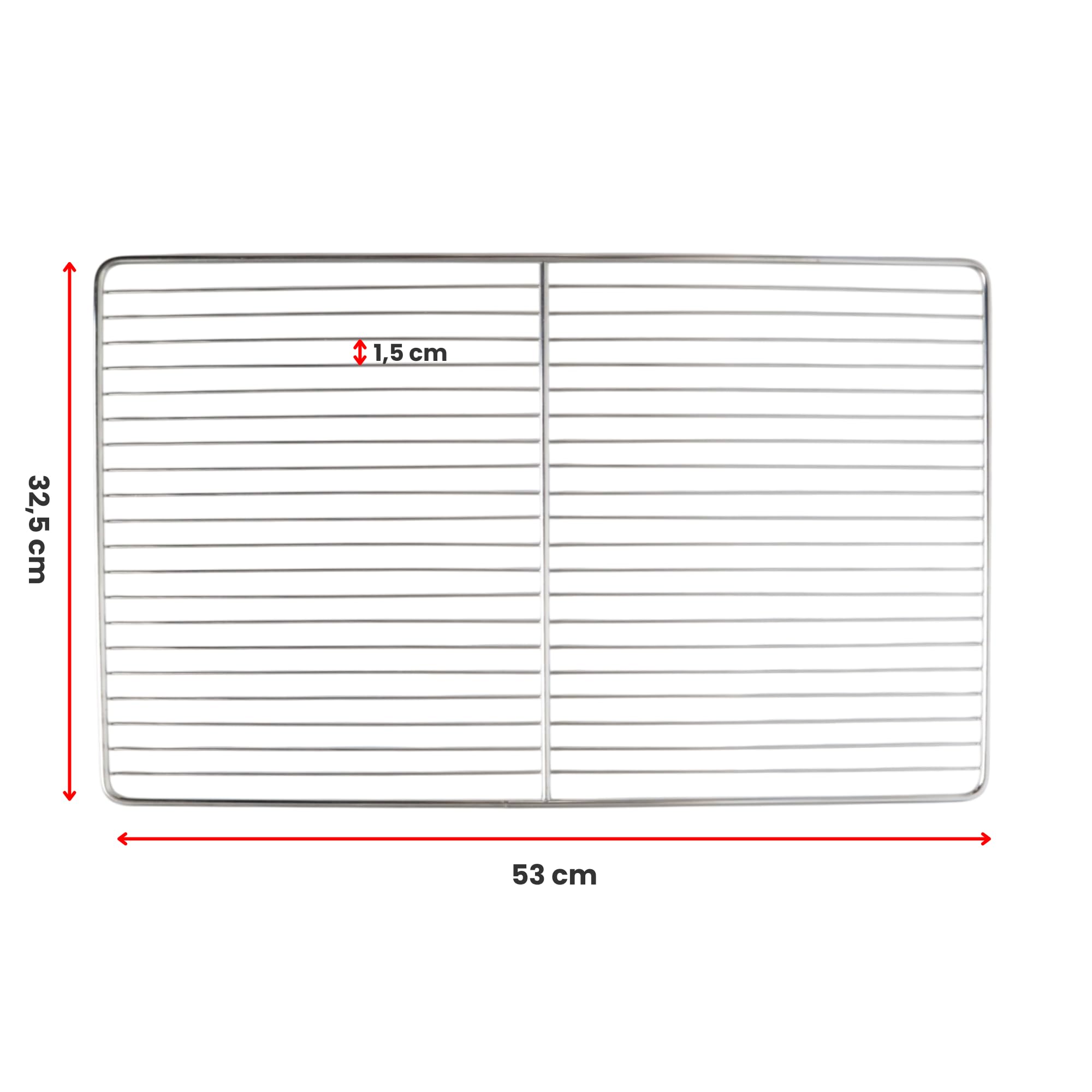 Générique Pack de 2 Grilles Gastronorme GN 1/1-53 x 32,5 cm - INOX Durable et Facile à Nettoyer - Idéales pour la Cuisson et Le Stockage en Cuisine Professionnelle