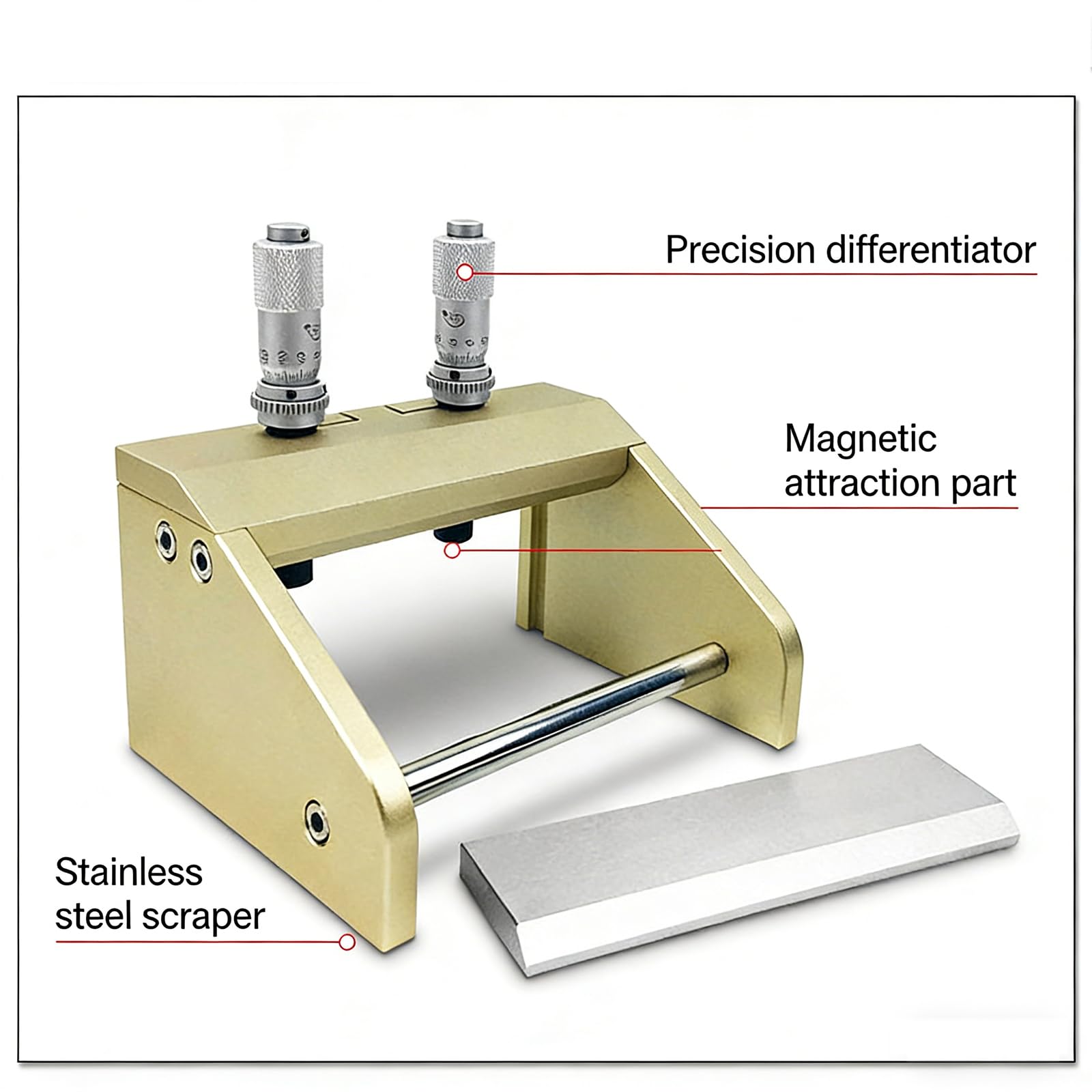 Aplicador de revestimiento de película ajustable, herramienta de revestimiento de precisión, grosor de 0 a 3500 μm, precisión de ± 2 μm, raspador magnético, para impresión de laboratorio y pintura