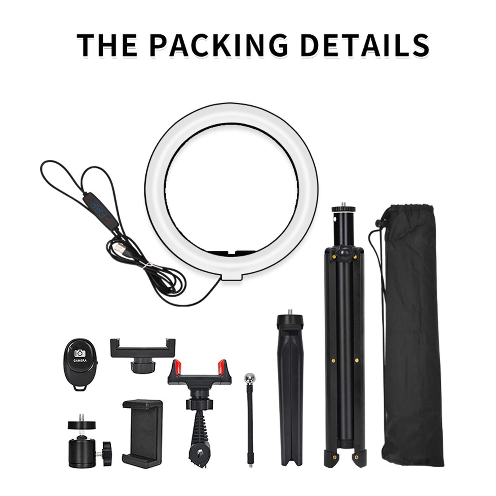 Luce LED Anello Treppiedi Luce per Selfie LED 10" con Treppiede da 134cm per Youtube, tik tok, Trucco, Fotografia, con 2 Phone Holder e Telecomando Wireless