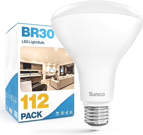 Sunco - Paquete de 112 bombillas LED BR30, bombillas empotradas, bombilla de inundación para interiores, 850 LM, 11 W (equivalente a 65 W), 6000 K