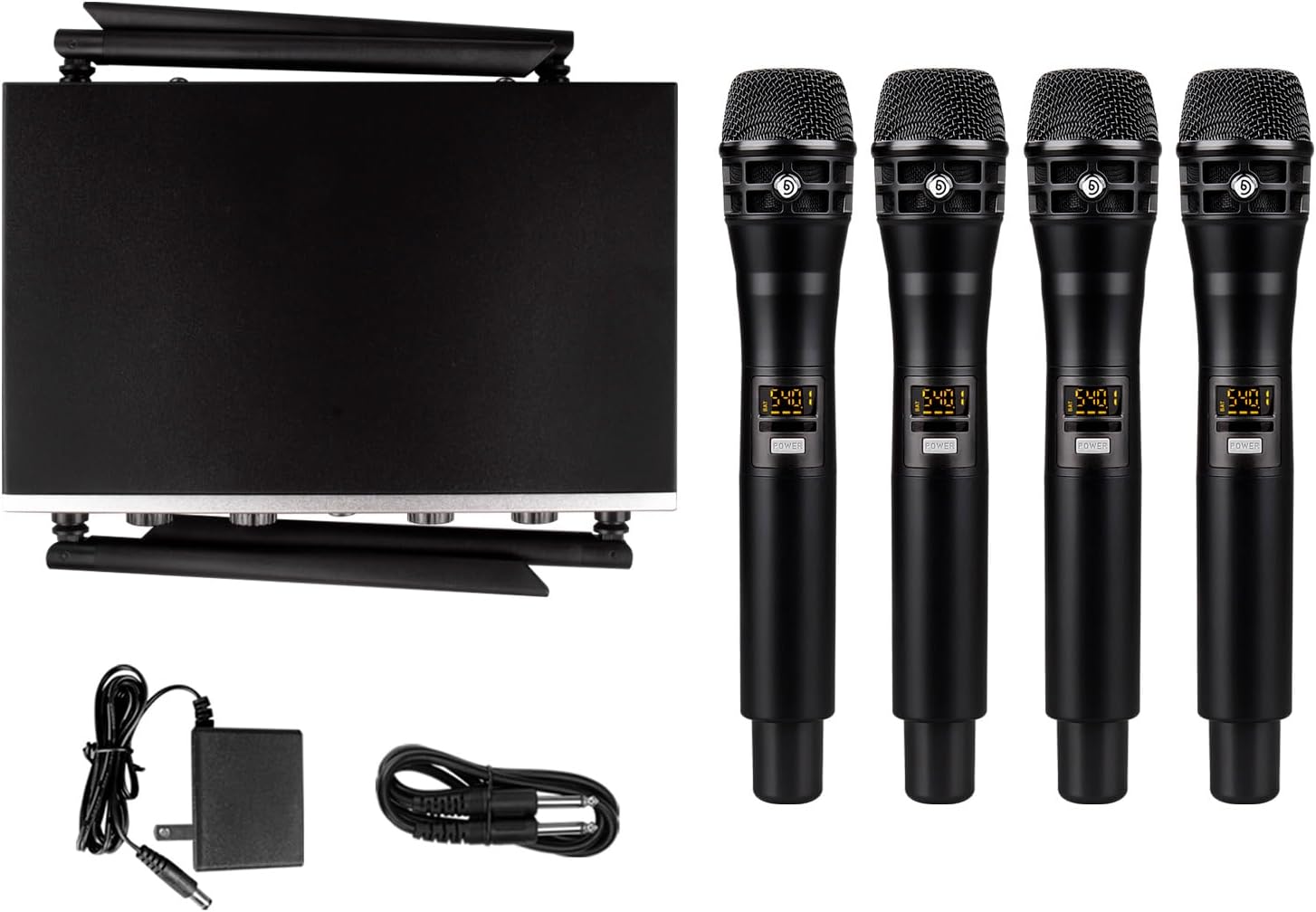 D Debra Wireless Microphone System Audio Pro DU4004 UHF 4 * 16 Adjustable Channel Wireless Cordless Handheld Dynamic Mics, Ideal for Meeting Church Speech Party (4 Handheld) - Image 8