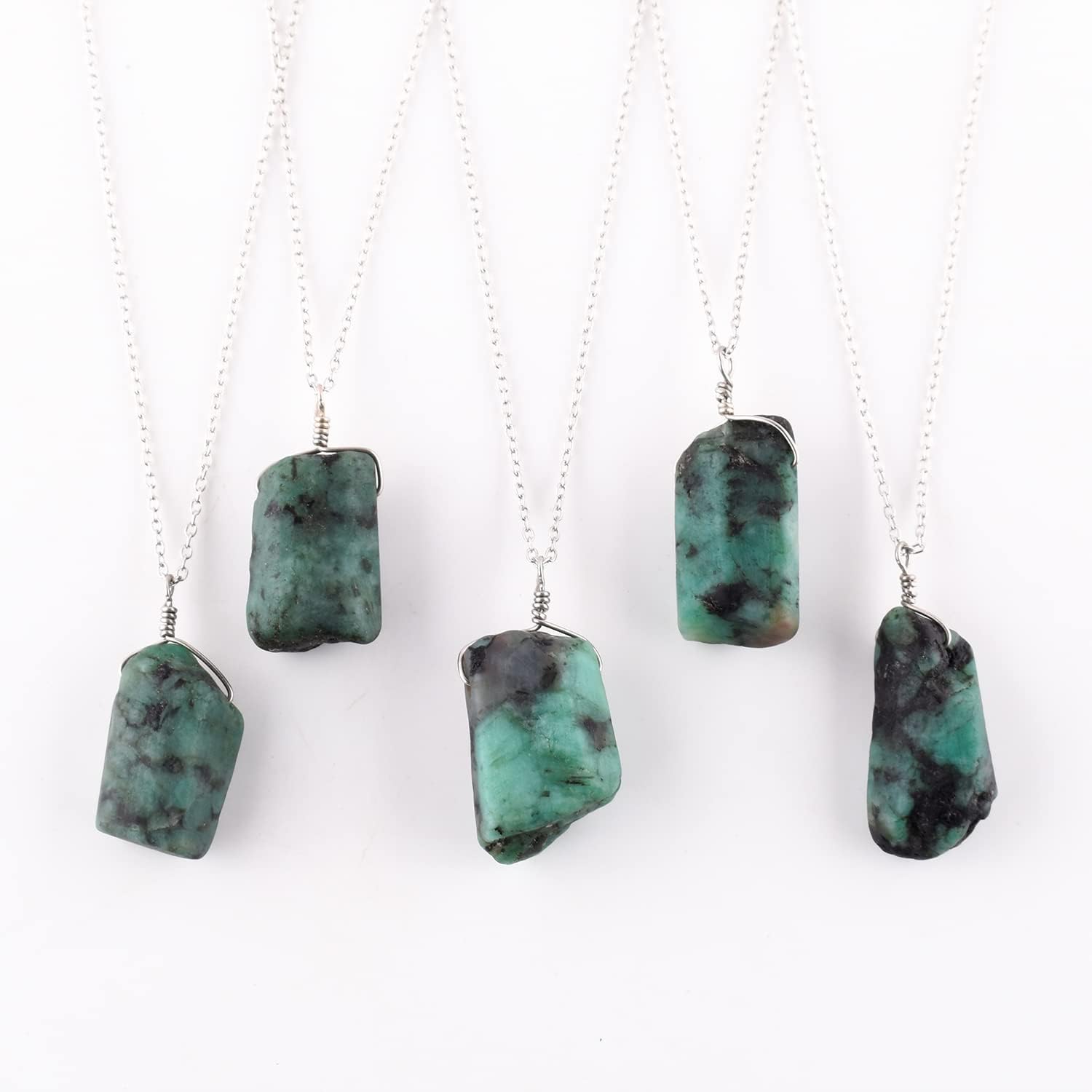 InfinityGemsArt Raw Emerald Pendant Necklace for Women, May Birthstone, Natural Gemstone Rough, Handmade Jewelry, Chakra Energy Healing Crystals, 925 Sterling Silver Chain 20 inch - Image 6