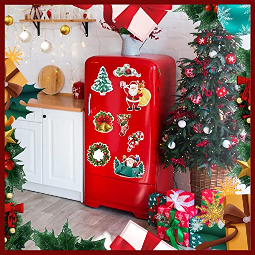 Christmas Decorations For Garage Door Magnets - 23 Pcs Merry Christmas Magnets, Cute Santa Claus, Christmas Tree, Wreath, Ring Bells Magnets For Xmas Garage Door Refrigerator Car Outdoor Indoor Decor #TOP4