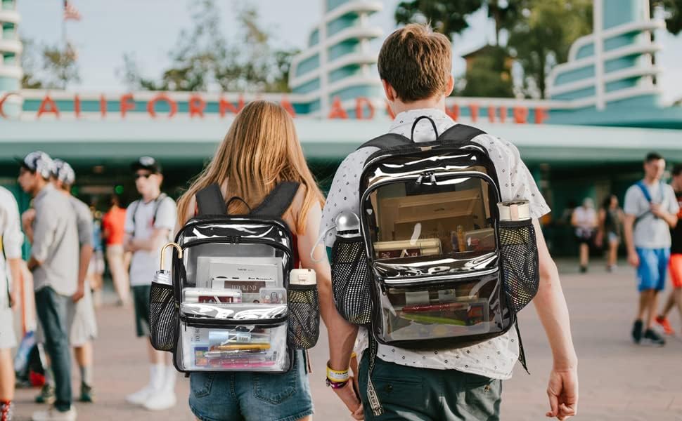 Clear Backpack,Clear Backpacks for School Heavy Duty See Through Bookbag Waterproof Backpack for Men Women - Image 9