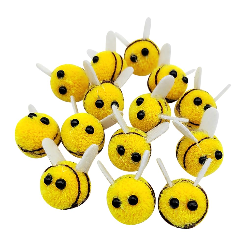 28 Pcs Wool Felt Bees Fuzzy Little Bees Cute Plush Bees Small Honey Bees Decorative Craft Bumble Bees Mini Bee Figures Embellishments Honey Bee Baby Shower Decorations Gender Reveal Party Favors