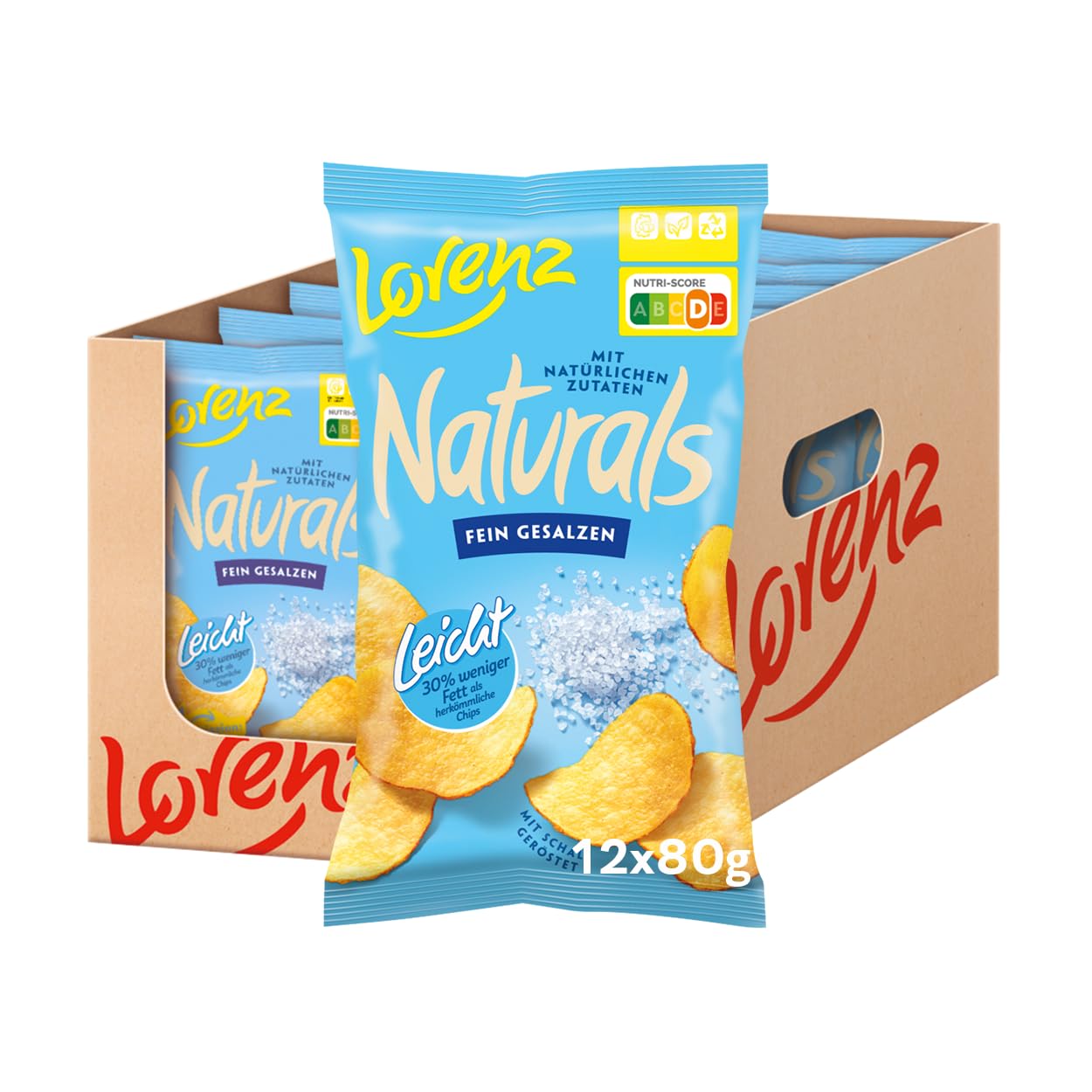 LORENZ | Naturals Leicht Fein Gesalzen | 12 x 80 g | vegan