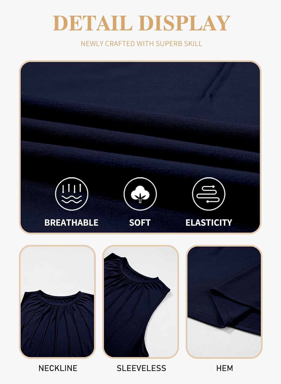 Eytino Plus Size Tank Tops for Women Summer Crewneck Sleeveless T Shirts Loose Fit Tunic Blouse(1X-5X) - Image 5