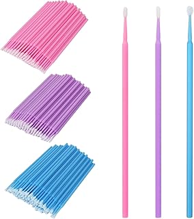Shintop 300pcs Micro Applicator Brushes, Disposable Eyelash Extension Brushes for Makeup, Oral and Dental (Purple+Blue+Pink)