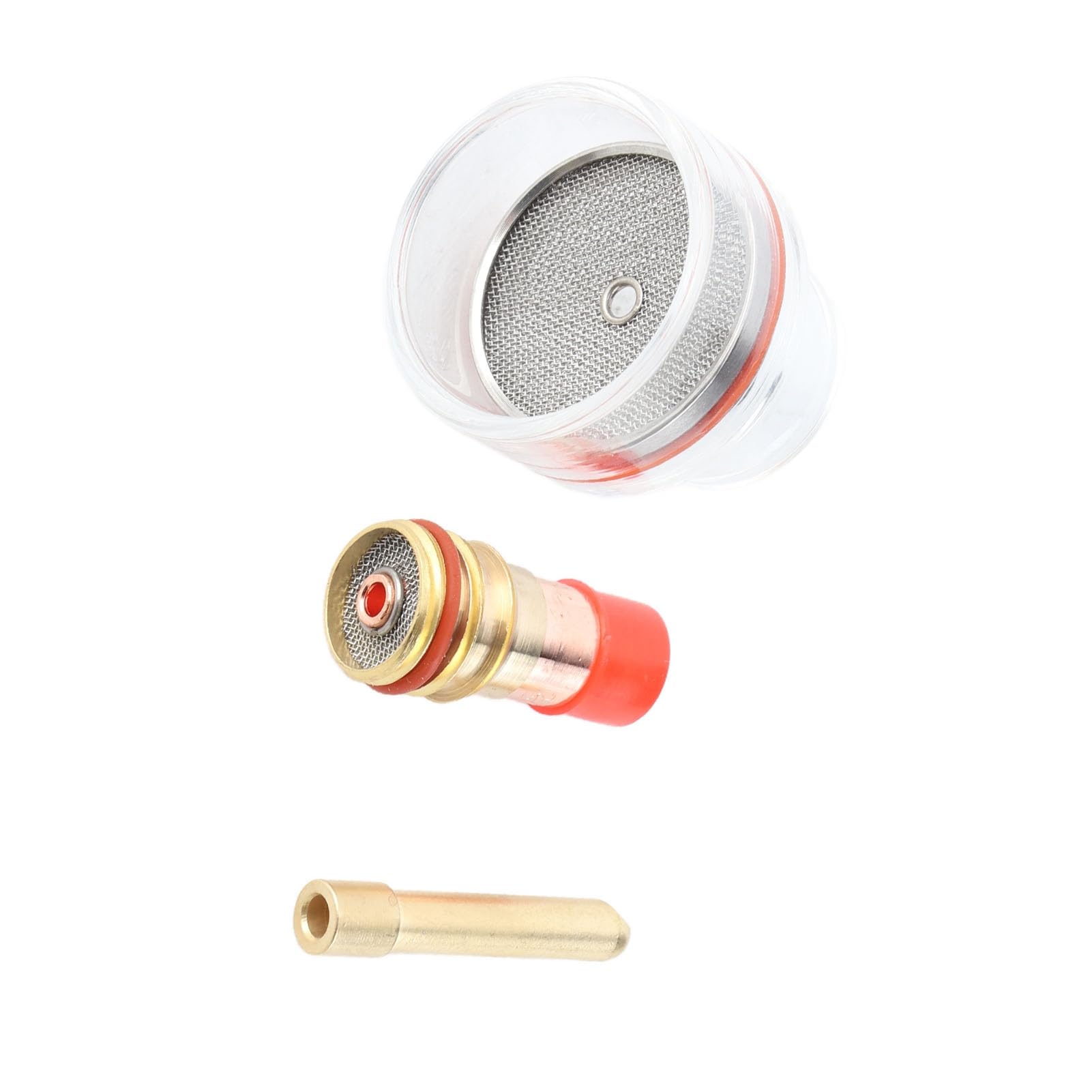 Kit de Lentilles à Gaz 6 Pièces, Accessoires de Soudage Tig, Kit de Lentilles à Gaz Tig, Tasse de Soudage en Verre, Corps de Pince en Cuivre, Tasse en Verre Transparent pour le