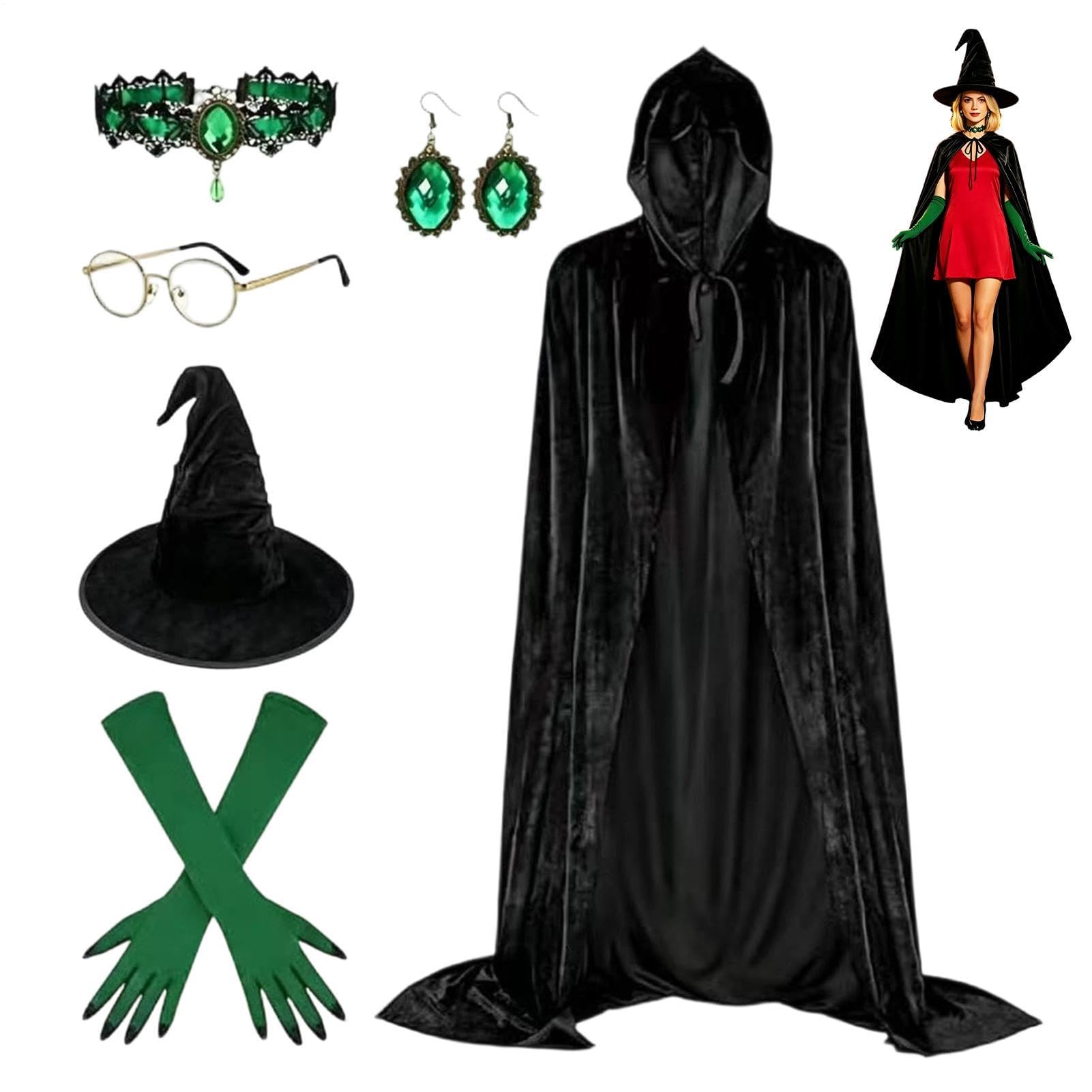 Costume Da Per Donna 6 Pezzi Orecchini Occhiali Accessori Cosplay Halloween