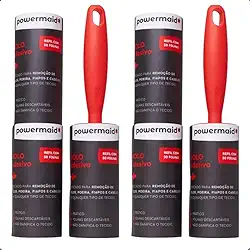 Kit 2 Rolos Tira Pelo Pet Cabelo Bolinha Roupa Sofá Adesivo Removedor Mais 4 Refil Total 180 Folhas