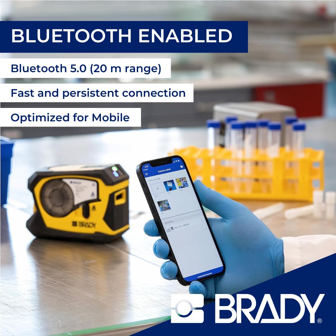 Brady Stampante per etichette M211-EU-UK-US – Dispositivo di etichettatura portatile per cavi, fili e superfici – INCL. 1 cartuccia M21-750-499 e cavi EU, UK, US