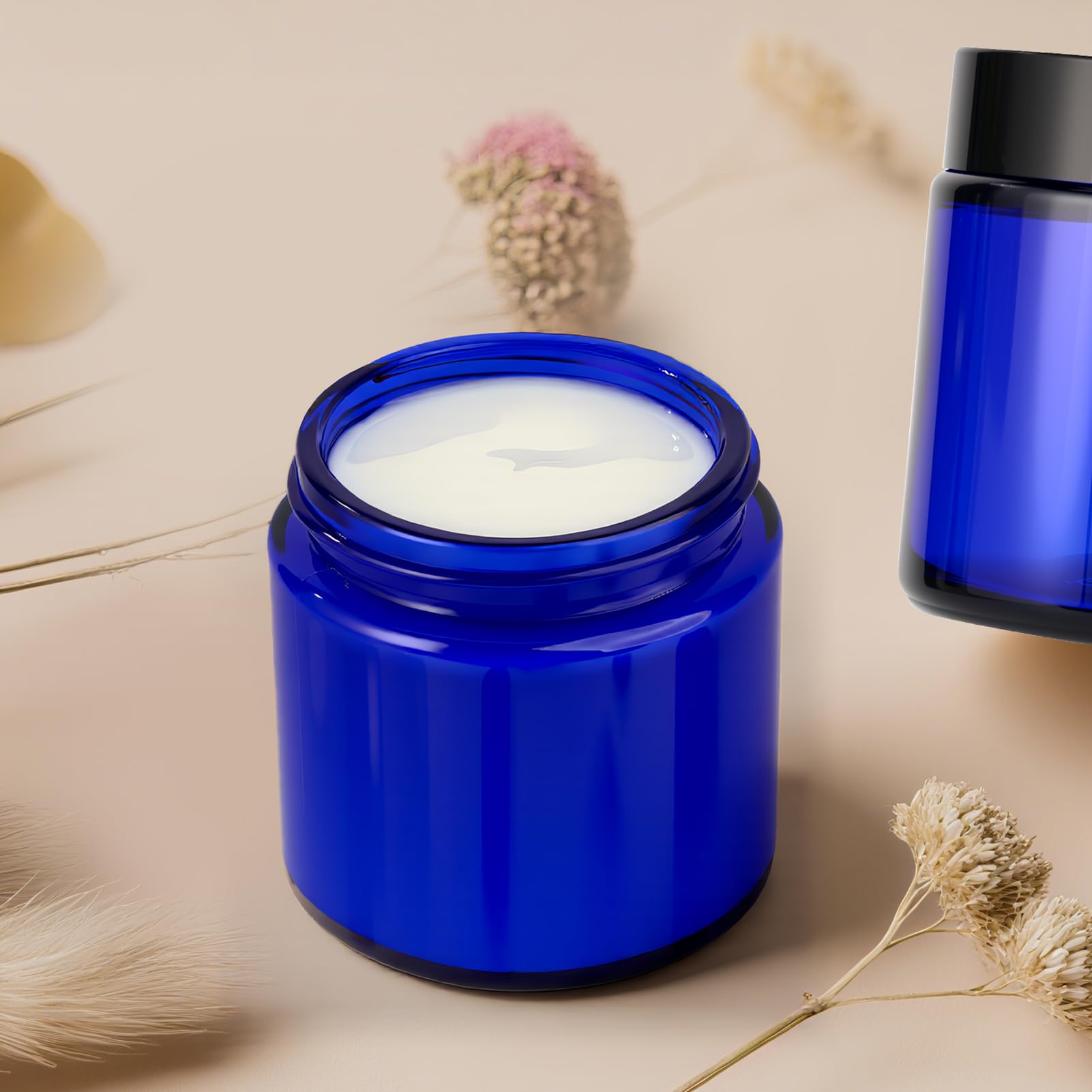 Hoa Kinh Glass Jars with Lids, 12 Pack, Reusable Wide-Mouth Containers