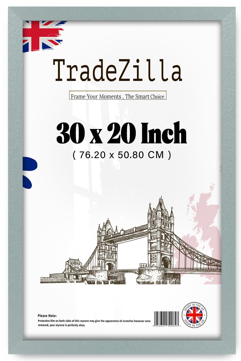 Tradezilla Silver | Flat Style (76.20 X 50.80 Cm) Wall Mounting 2' 6" X 1' 8" Frame For Gift 20 X 30 Inch Picture Frames [ ]