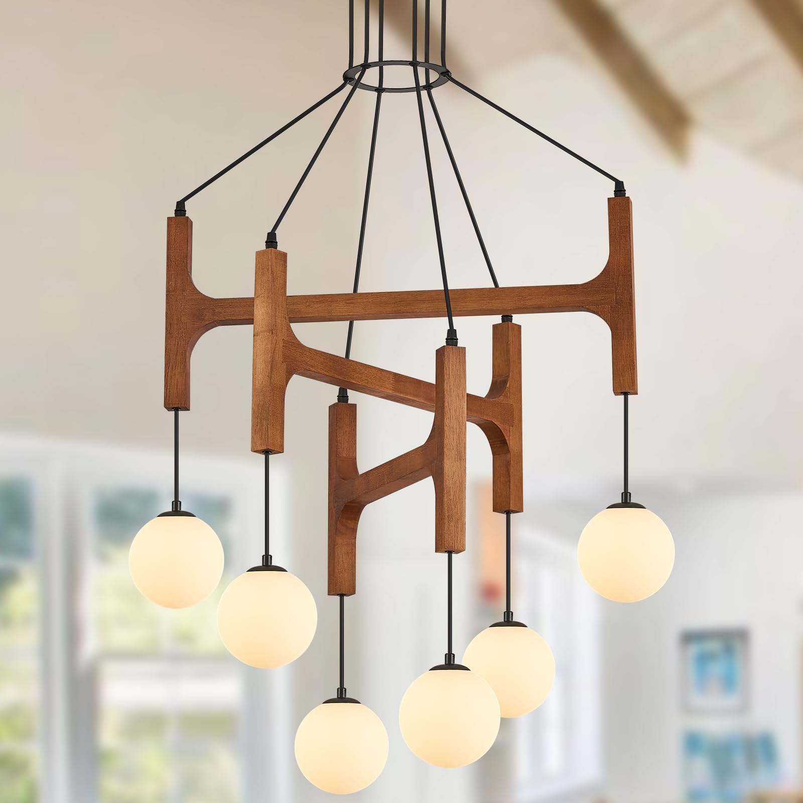 Photo 1 of Poemoon Farmhouse 6-Light Chandelier