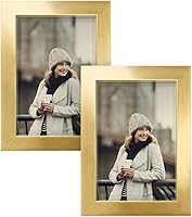 Vista 11 de Renditions Gallery - Set de 2 marcos de fotos de 4 x 6 pulgadas, estilo moderno de alta gama, hechos de madera maciza y vidrio de alta definición