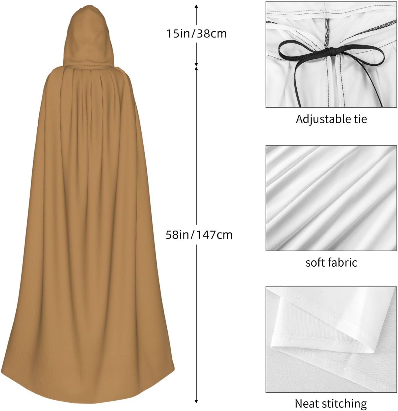 Brown Unique Darkness Poncho Shawl - Customizable Wearable Blanket for Women, Perfect Halloween Costume Accessory, Knight, Akatsuki, and More