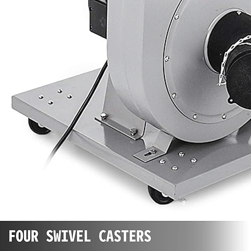 Miniatura 6 de VEVOR Colector de polvo 3HP con bolsa de flujo de aire de 2300 CFM, colector de polvo portátil de 110 V, filtro de bolsa de 5 micrones