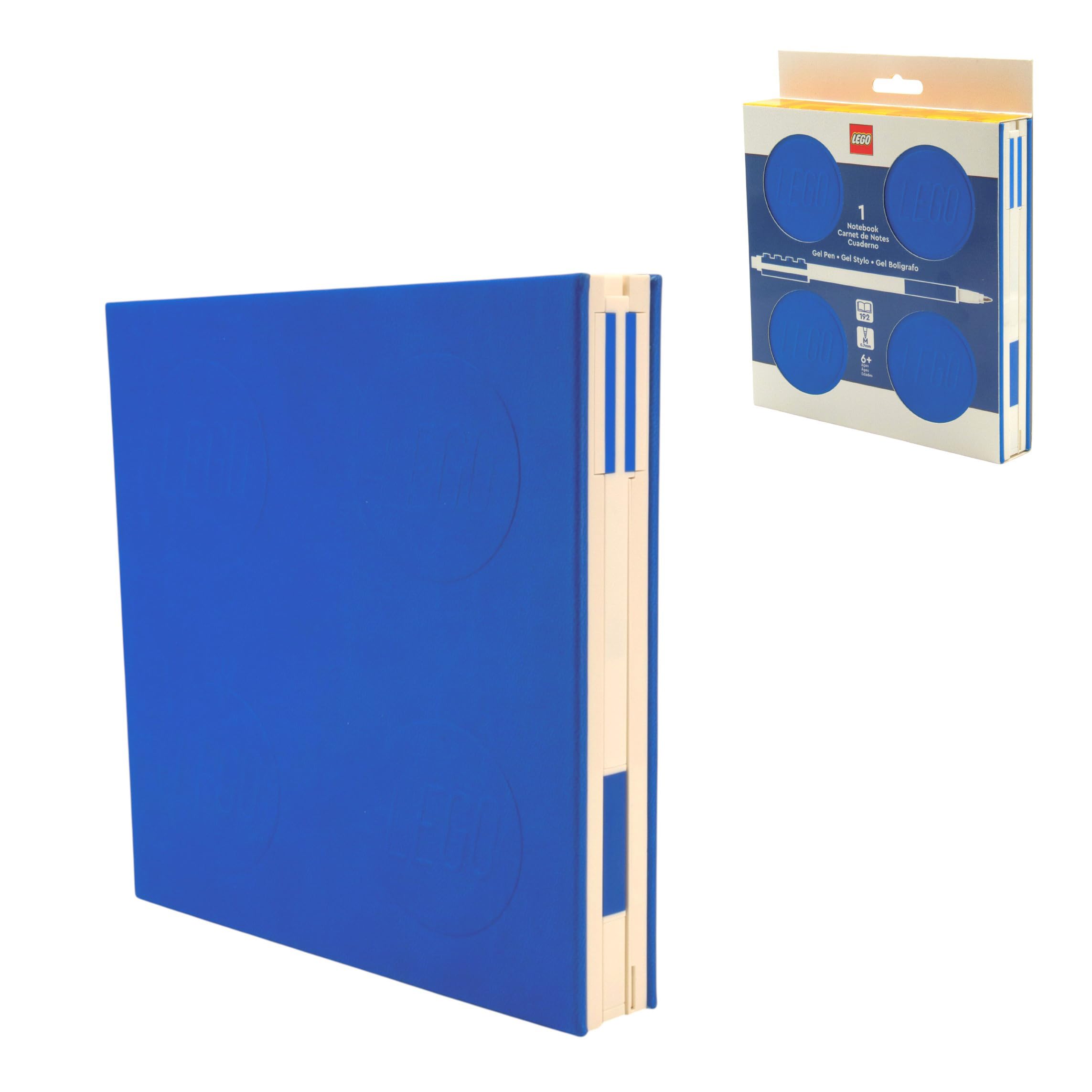 IQ LEGO Locking Notebook with Gel Pen - Blue (53562), Hardcover Notebook for School, Office, Home