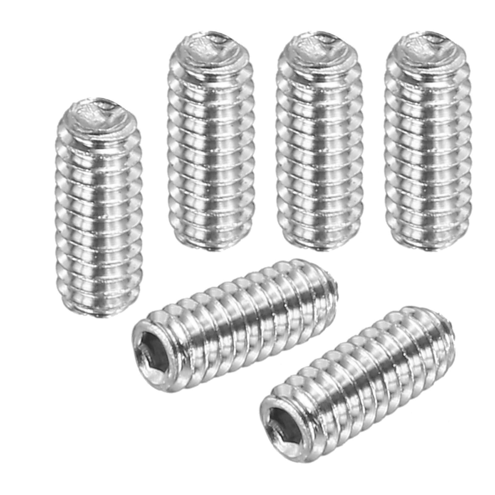 PATIKIL 100 Pcs Hex Socket Grub Screw, M2x5mm Flat Point Grub Bolt 304 Stainless Steel Head Socket Set Screws for Door Handles Light Fixture Repair — image 1