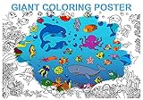 Picture of Underwater Giant Coloring Poster for Kids - Ocean Animals Large Sheets - Jumbo Coloring Posters for Wall - Children Huge Page to Color Sea Life on Table Floor Big Size 38.5"x26.7"