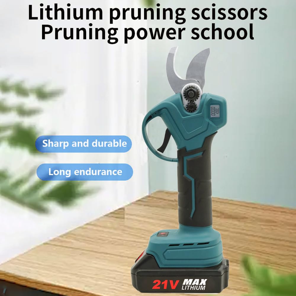 Weytoll Tijeras de podar eléctricas de 21 V, podadora inalámbrica con potente motor sin escobillas, diámetro de corte de 3 cm, batería de 2000 mAh, cortadoras de jardín con estuche de transporte