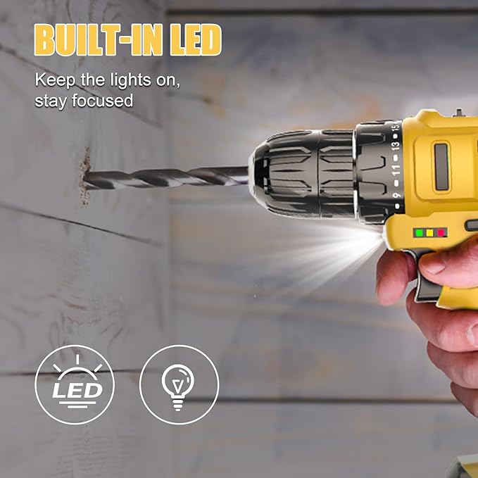 Taladro Atornillador Inalámbrico Devaukee 20V con Batería y Cargador miniatura 3