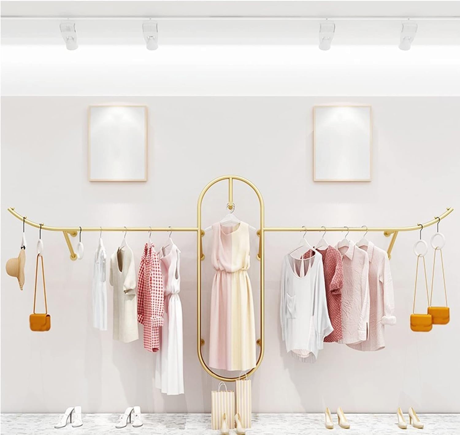 Porte-manteau mural en métal pour magasin de vêtements commerciaux