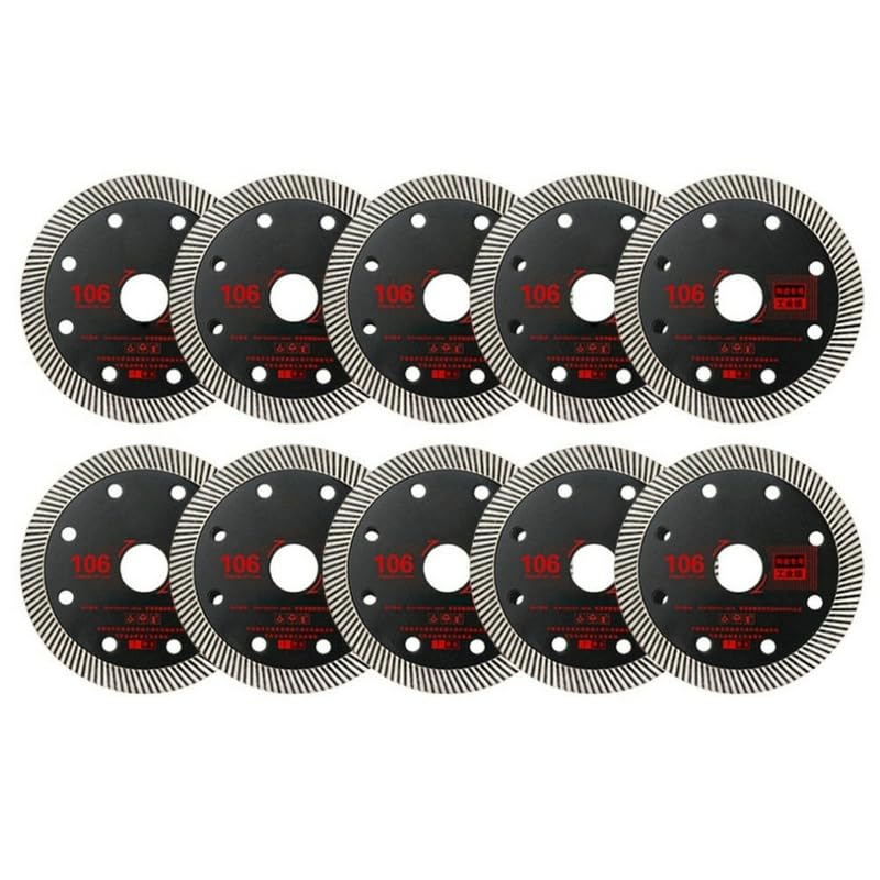 106MM Black Diamond Saw Blade Disc Porcelain Marble Tile Ceramic Granite Cutting Blades for Angle Grinder Diamond Saw Blade (10PCS)