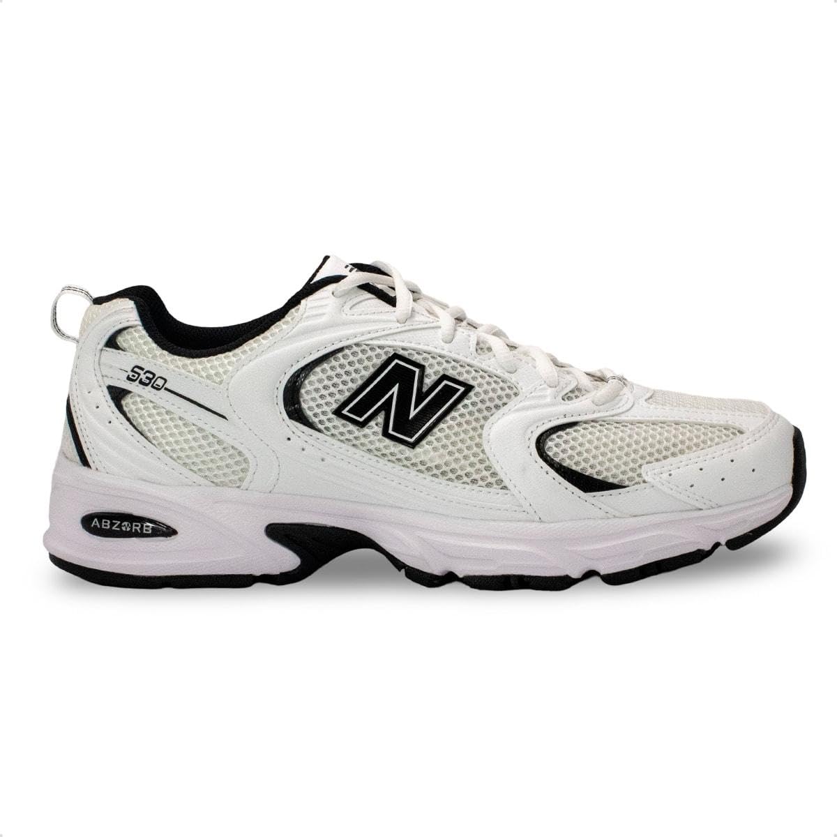 New Balance Men's White/Black Classic Sneakers