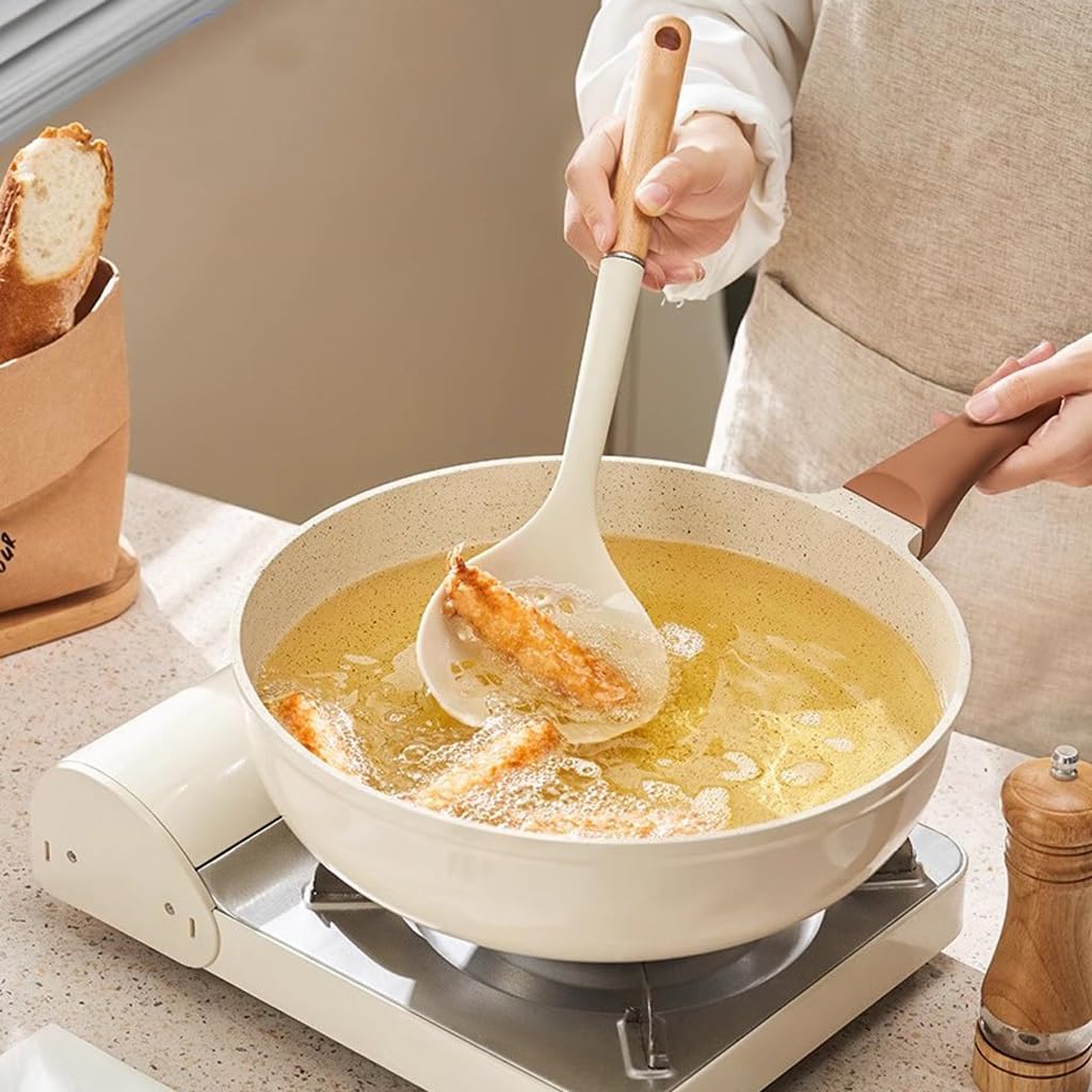 Cuchara de arroz antiescaldado gruesa de acero inoxidable, pala for freír, juego de utensilios de cocina